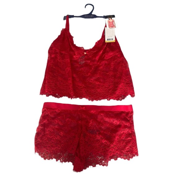 RACHEl Rachel Roy Lace Soft Camisole Set Red Lingerie Size Xlarge Valentines Day - Picture 2 of 9